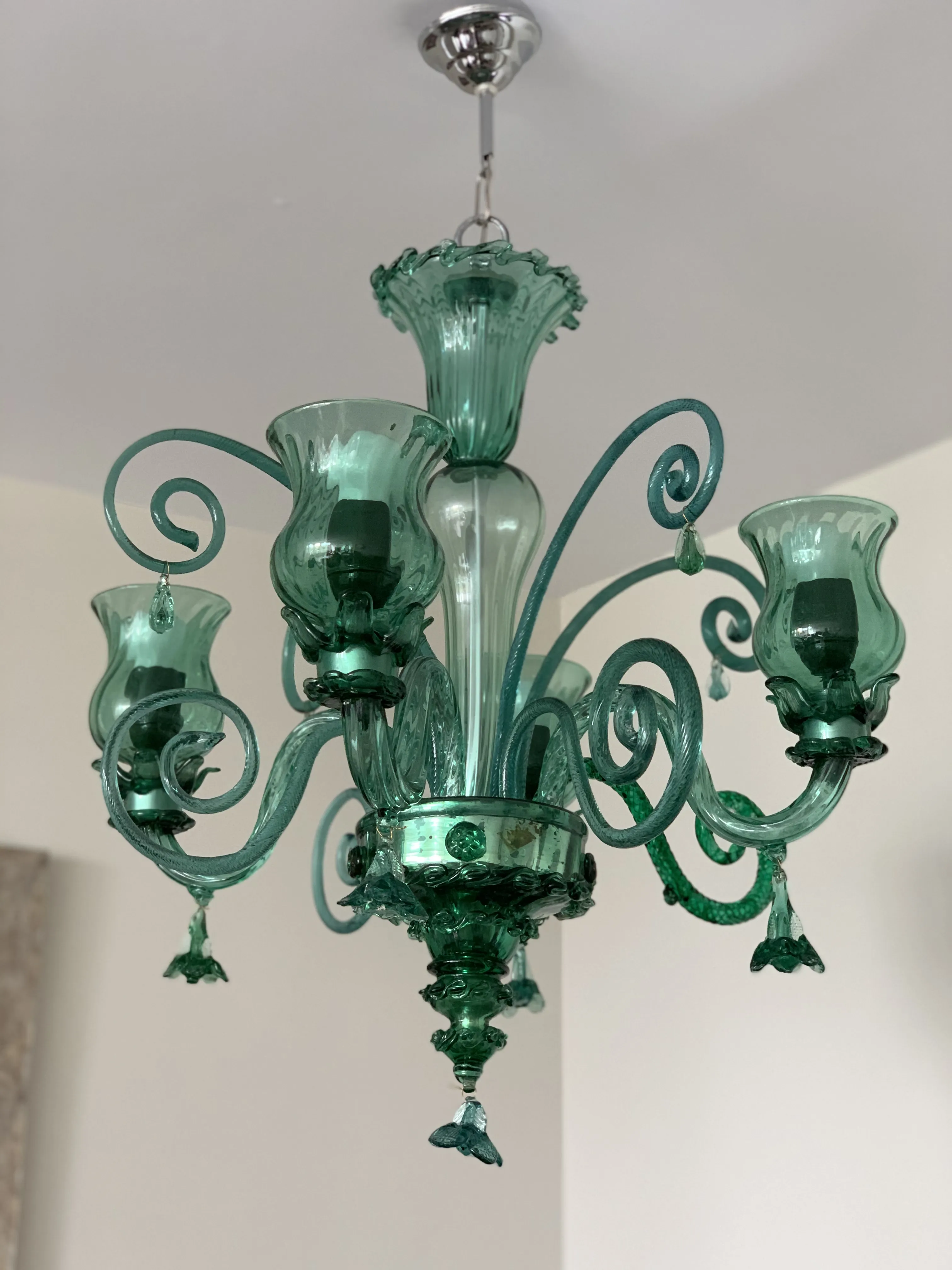 Lámpara de Murano restaurada en taller Lámparas Sixto Madrid